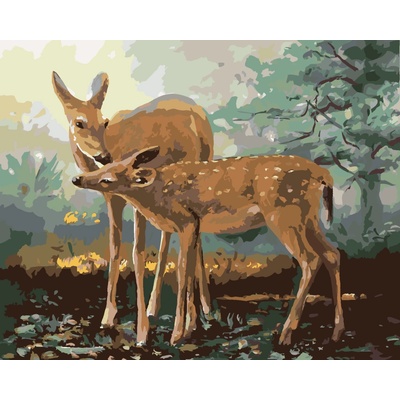 ZUTY Malování podle čísel SRNA A KOLOUCH D RUSTY RUST Rozměr 40 x 50 cm Rámování vypnuté plátno na rám
