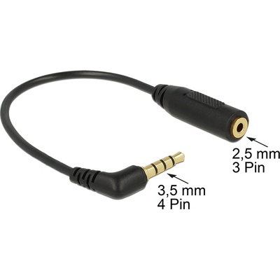 Delock Аудио кабел Delock Стерео жак 3, 5 mm 4 пина мъжки стерео жак 2, 5 mm 3 пина женски ъглов (65673)