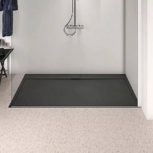 Ideal Standard i. life Ultra Flat S правоъгълно душ корито, наситено черно, 180x100 см (T5245FV)