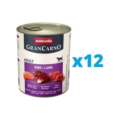 Animonda GranCarno hovädzie s jahňacím 12 x 800 g