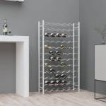 vidaXL Стойка за вино за 72 бутилки, бяла, метална (340912)