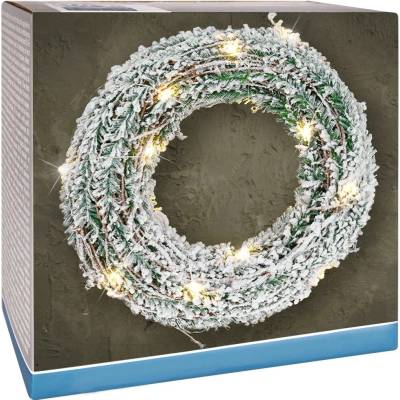 Svietiaci vianočný veniec s 30 LED, 40 cm