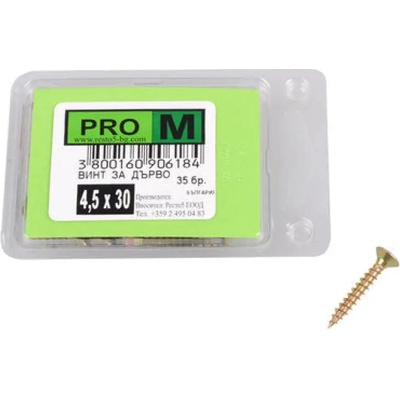 Pro m ВИНТ ЗА ДЪРВО 4.5x30 ММ pro m 35 БРОЯ (3800160906184)