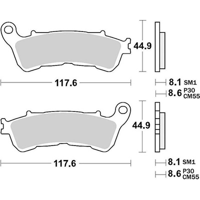 Brzdové destičky, BRAKING (semi-metalická směs SM1) 2 ks v balení M501-188