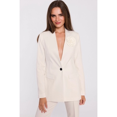 Stylove Woman's Flower blazer ivory biela