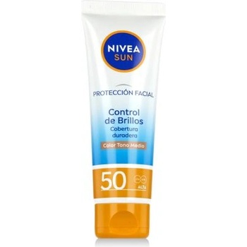 Nivea Sun UV Face Shine Control BB SPF50 слънцезащитен крем за лице 50 ml нюанс Medium за жени