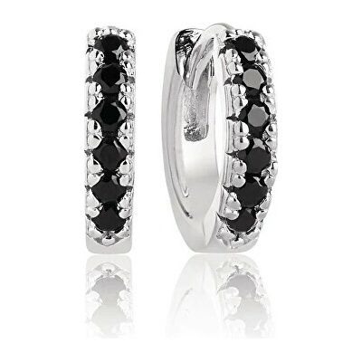 Sif Jakobs Nadčasové strieborné náušnice kruhy se zirkony Ellera SJ-E1066-BK 2 cm