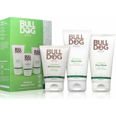 Bulldog Original čisticí gel na obličej 150 ml + gel na holení pro muže 200 ml + hydratační krém na obličej 100 ml