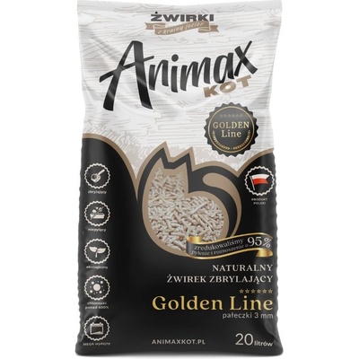 Animax AnimaxKot Golden Line 3 мм - Агломериращ пясък с гранули 3 мм, 20 л