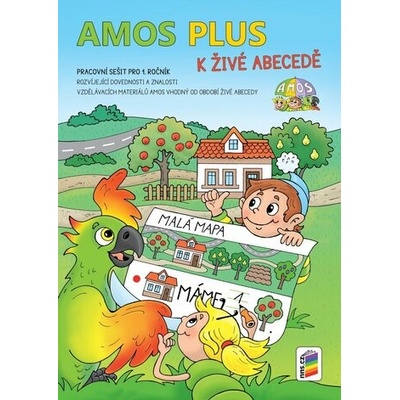 AMOS PLUS K ŽIVÉ ABECEDĚ se samolepkami (barevný pracovní sešit) - NNS