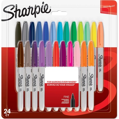 Sharpie Комплект перманентни маркери Sharpie, F, 24 цвята, блистер (27671-А-2065405)