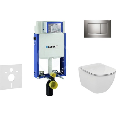 Geberit Kombifix WC Ideal Standard Tesi + Tlačítko Sigma30 lesklý/matný/lesklý chrom + Sedátko 110.302.00.5 NF6