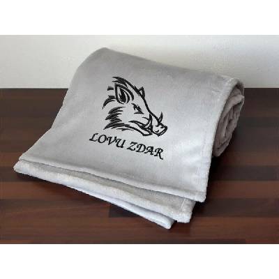 Povlečení Plus Deka pro myslivce Kanec + Lovu zdar šedá 150x200