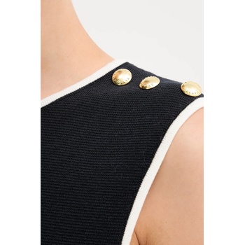 Barbour Памучна рокля Barbour COLLEEN в тъмносиньо къса със стандартна кройка LDR0937 (LDR0937)