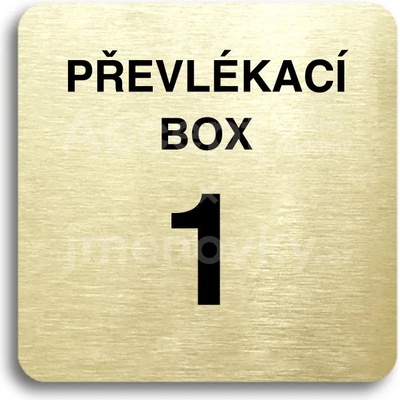 ACCEPT Piktogram převlékací box X - zlatá tabulka - černý tisk bez rámečku