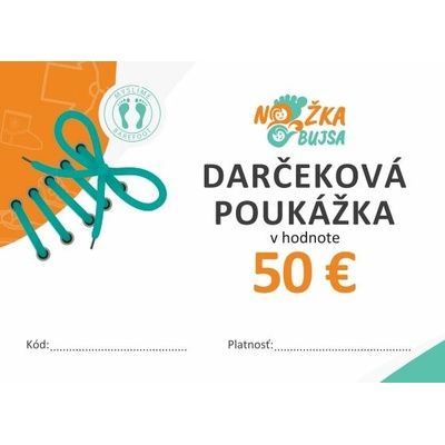 Nôžkaobujsa Darčekový poukaz 50 €