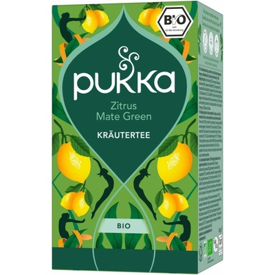 Pukka bio bylinný čaj Citrus Mate Green 20 čajových vrecúšok