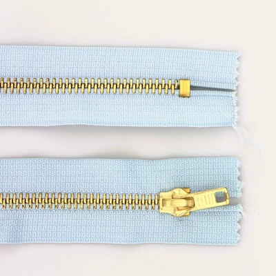 Pro Háčkování Kovový zip nedělitelný 6 cm, Ø 6 mm světle modrý
