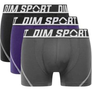 DIM SPORT MICROFIBRE BOXER 3x - Мъжки спортни боксерки 3 броя - сив - син - черен DIM | Cheren | МЪЖЕ | L