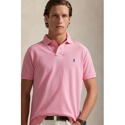 Ralph Lauren Памучна тениска с яка Polo Ralph Lauren в розово с изчистен дизайн 710536856 (710536856)