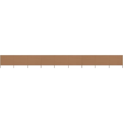 Greatstore 9dílná zástěna proti větru textil 1200 x 160 cm taupe