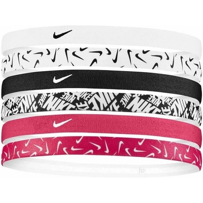 NIKE Headbands 6-pack White-Pink-Black
