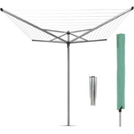 Brabantia Външен простор Brabantia TopSpinner 90300263, 50 м, Метален шиш за вкопаване, Калъф, Резистентен на корозия, Инокс (90300263)