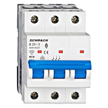Schrack Миниатюрен прекъсвач AMPARO 6kA, B 25A, 3P (AM618325)