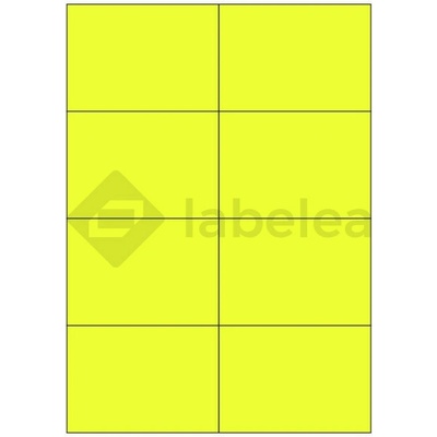 Labelea Samolepiace etikety 105x74 mm signálne farebné papierové, na hárku A4, pre laserovú tlač, Farba etikiet Signálna žltá, Počet hárkov v balení 100 EPY105074SY008S