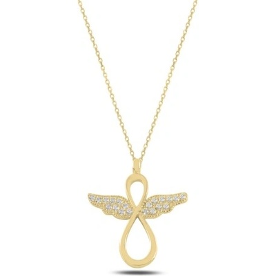 Olivie Strieborný náhrdelník anjel gold 5534