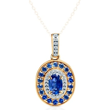 SAVICKI Висулка Rosavine: двуцветно злато, сини сапфири, диаманти