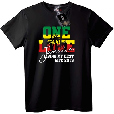 NOONEBRAND Тениска One Love Jamaica 2019 - 2XL, Black