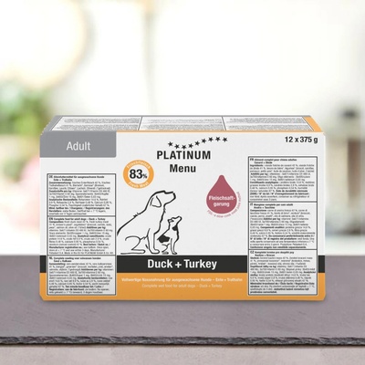 Platinum Menu Duck Turkey Kačacie Morčacie 12 x 375 g