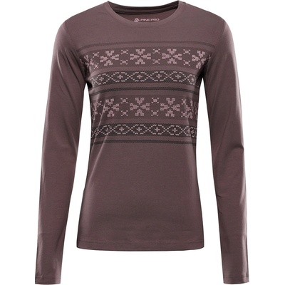 Alpine Pro Mieta Print LS Tee Růžová Bílá Černá
