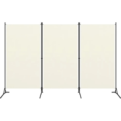 vidaXL Параван за стая, 3 панела, кремавобял, 260x180 см (320731)