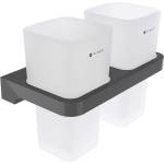 Nimco Maya - Двойна стойка за четки и паста, матирано стъкло/черно MAC 29058D-H-90 (MAC 29058D-H-90)