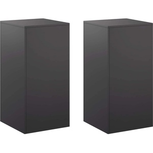 vidaXL Стойка за растения 2 pcs Черно 40 x 40 x 80 cm Стомана (8012545)