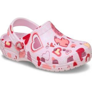 Crocs Детски сандали Crocs Kid's Classic VDay Graphic Clog Sandals - Pink Milk / Hearts - размер 22-23 (EU) (702-4352-0213)