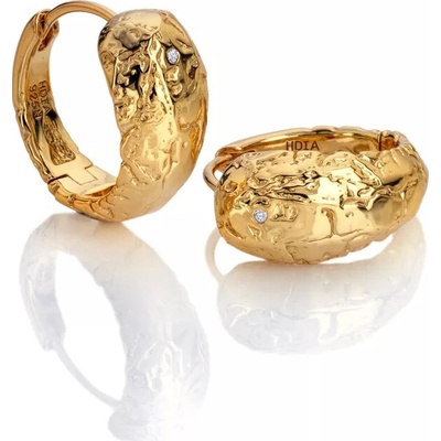 Hot Diamonds Pozlacené stříbrné náušnice HD x Golden Edit Muse DE849