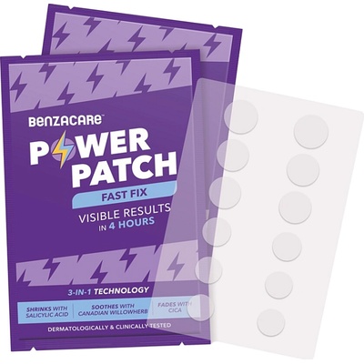 BENZACARE Power Patch 3 v 1 Náplasti na akné 36 ks