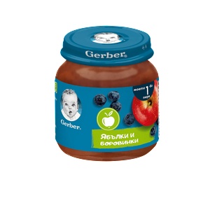 Gerber пюре ябълка и боровинка - 125 г
