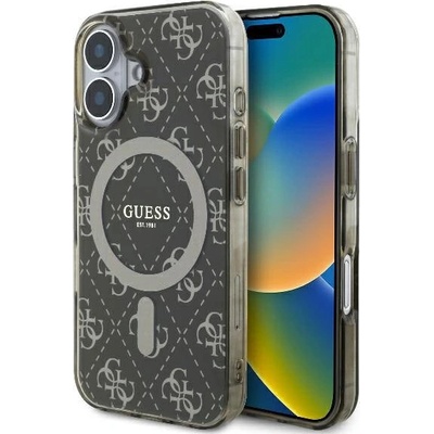 GUESS Калъф Guess IML 4G Background MagSafe iPhone 16 Plus - кафяв (3666339301712)