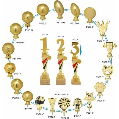 Sportovní trofej TTZ1,TTZ2,TTZ3 + zlatá figurka