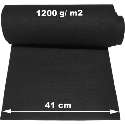 Plsť 8 mm pre dekoratívny akustický panel v čiernej farbe, šírka 41 cm