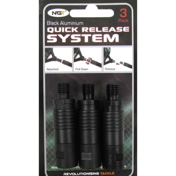 NGT Quick Release System Rýchlospojka 3 ks Black Aluminium