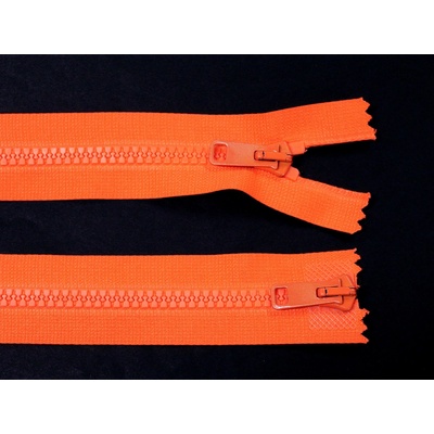 KOH-I-NOOR Kostěný zip no.5 rozepínací dvoucestný 65cm neonově oranžový