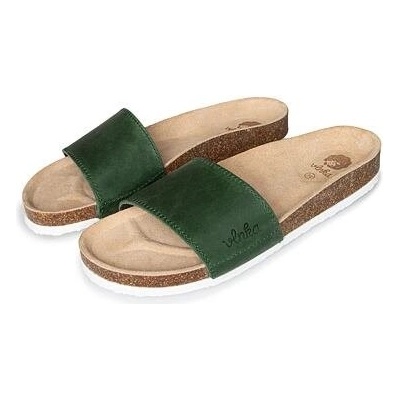 Vlnka Dámske korkové anatomické šľapky Trepky zelená
