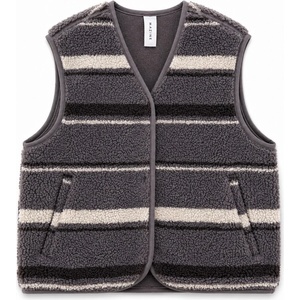 Mazine Дамски поларен елек Mazine Women's Printed Sherpa Vest Fleece vest - Warm Grey / Striped (132-1378-0312)