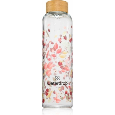 Waterdrop Glass Waterdrop Edition sklenená fľaša na vodu 600 ml + obal na fľašu