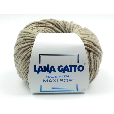 Lana Gatto pletací příze vlna merino MAXI SOFT hnědá olivová